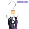 1/2/3PCS Solid Wood Rotatable Storage Hanger Hook Multi-Claw Bag Metal Belts Rack Organizer for Bras Ties Scarves Household Closet Accessories