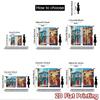 2D flat Photography Backdrop Background cloth Festive Colorful Houses 100% Polyester Birthday Party Perfect for New Year