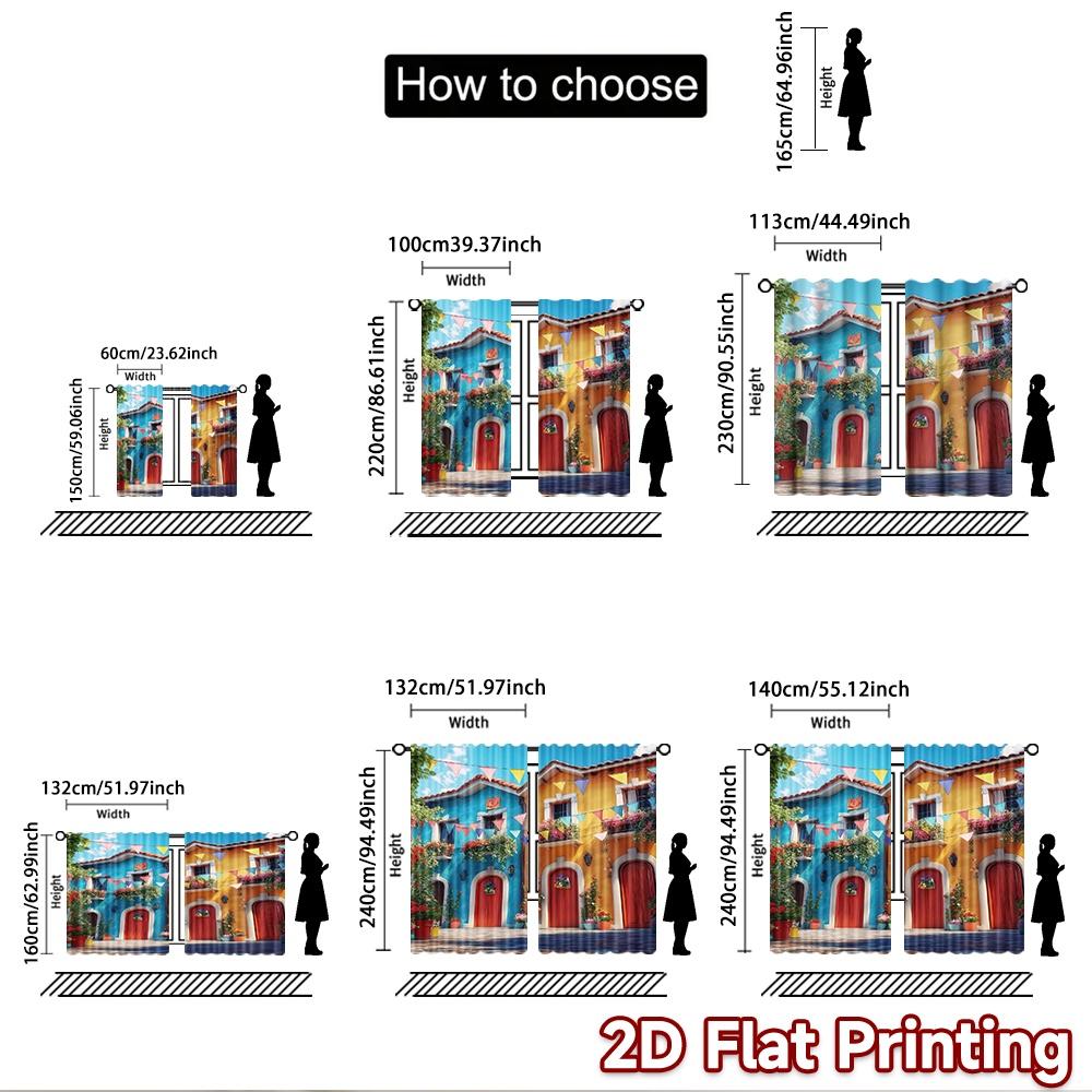 2D flat Photography Backdrop Background cloth Festive Colorful Houses 100% Polyester Birthday Party Perfect for New Year