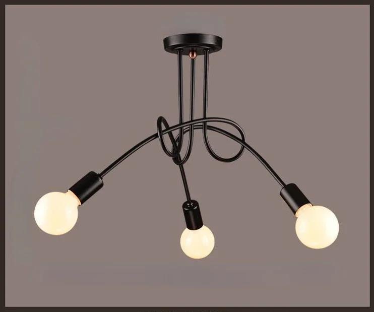Vintage Iron Ceiling Lights Chandelier Lighting Nordic Modern Home Living Room Bedroom Ceiling Lamp Light Fixtures