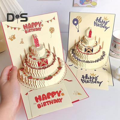 3D-Geburtstagskarte, Pop-Up-Grußkarte mit musikalischen Lichtern, Happy Birthday-Karte mit Kuchen für Frauen, Männer, Kinder, Freunde
