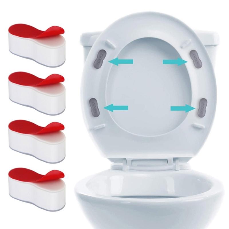 4PCS Toilet Seat Spacers With Strong Adhesive Design Quick Install AntiSlip ABS Toilet Lid Bumper Bathroom Accessories