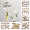 Large Size Bronzing Letters Happy Birthday Sticker Bobo Ball Transparent Balloon Sticker