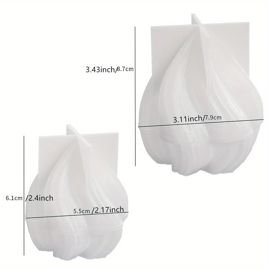 2 Stück Silikon Pfirsich Spirale Kerzenform - Silikon Gießformen für Kerzen & Harz & Seife Bastelbedarf