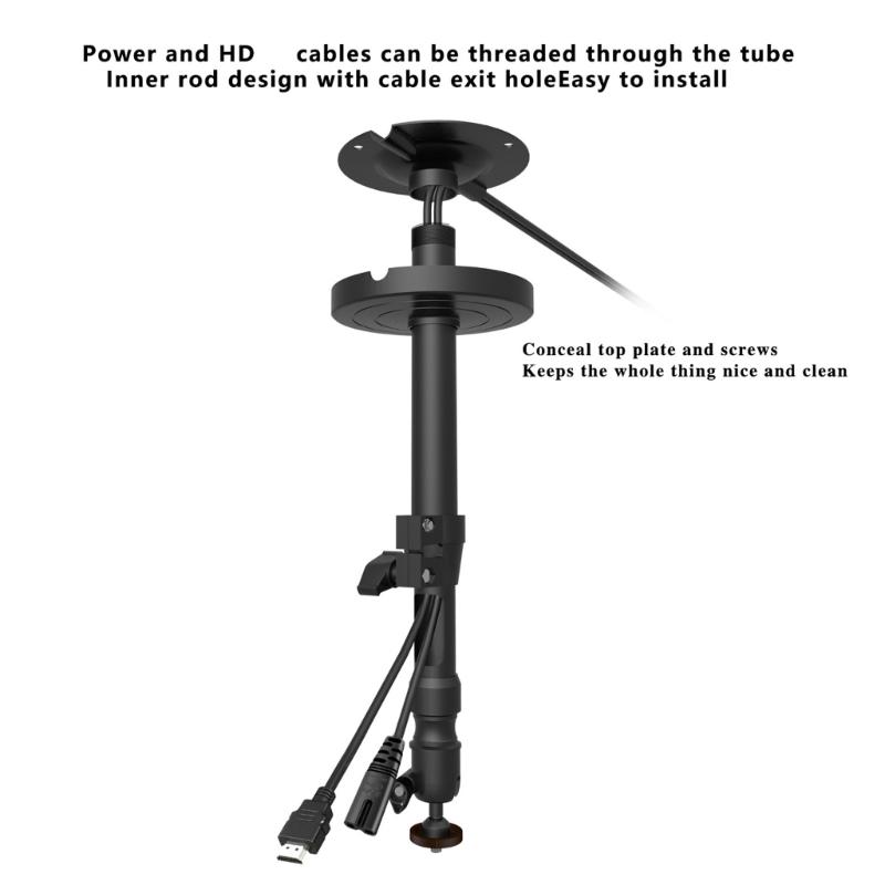 Small Projector Holder Hanger 360°Swivel And 180°Tilt Ceiling/Wall Mount Bracket Supports Safe Load 5KG