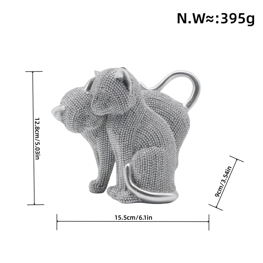 Modern Minimalist Couple Cat Ornament Resin Decoration Living Room Wine Cabinet Handicrafts