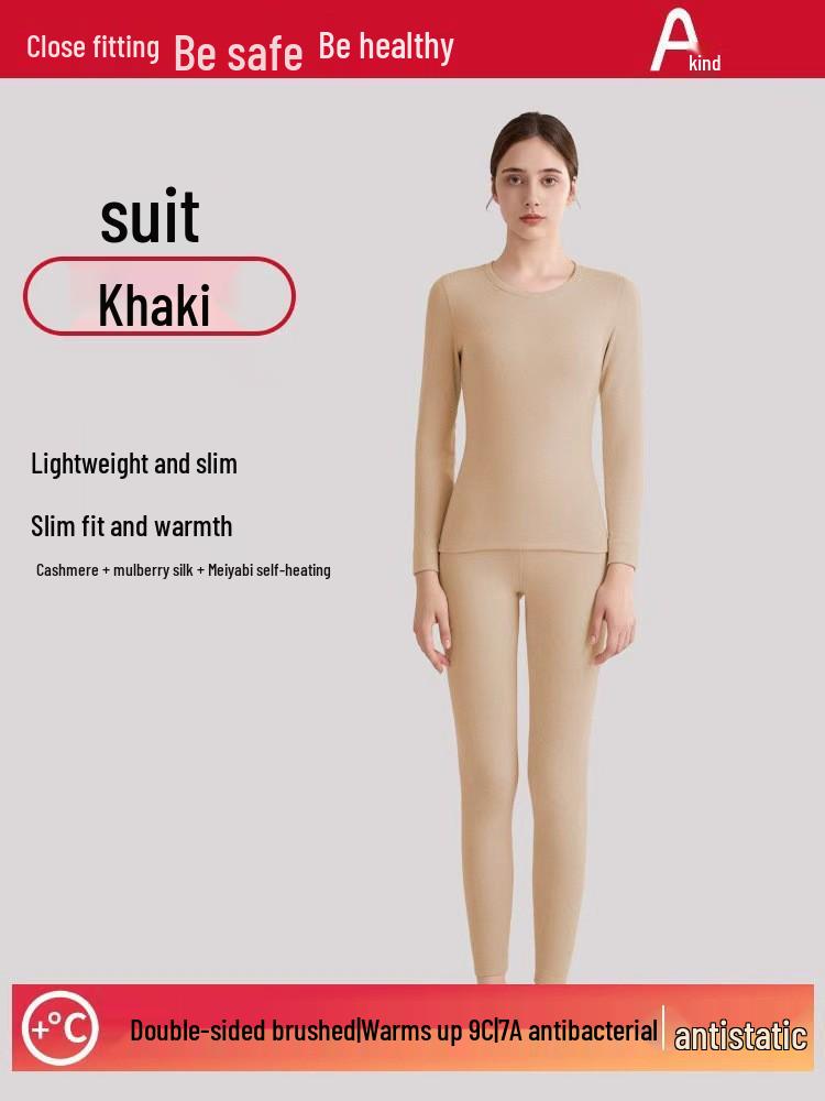 Deutsche Samtkragen Thermounterwäsche: Herren- und Damen-Seide Kaschmir Plus Samt Verdickter Herbstanzug