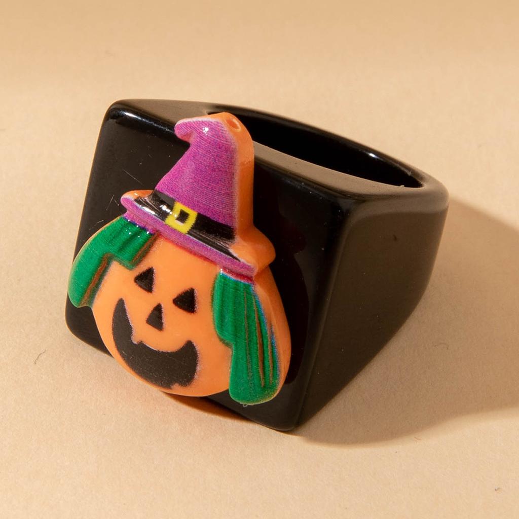 Halloween Creative Resin Ghost Pumpkin Ghost Ring Dark Easter Ring Girl