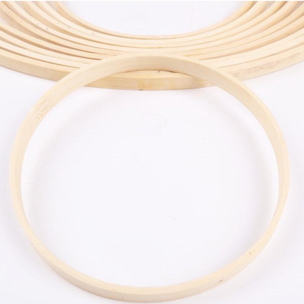 5 Stück 26cm Natürliche Bambusringe Holzkreis Traumfänger Reifen DIY Bastelbedarf Kranzrahmen Makramee Ring für Wandbehang