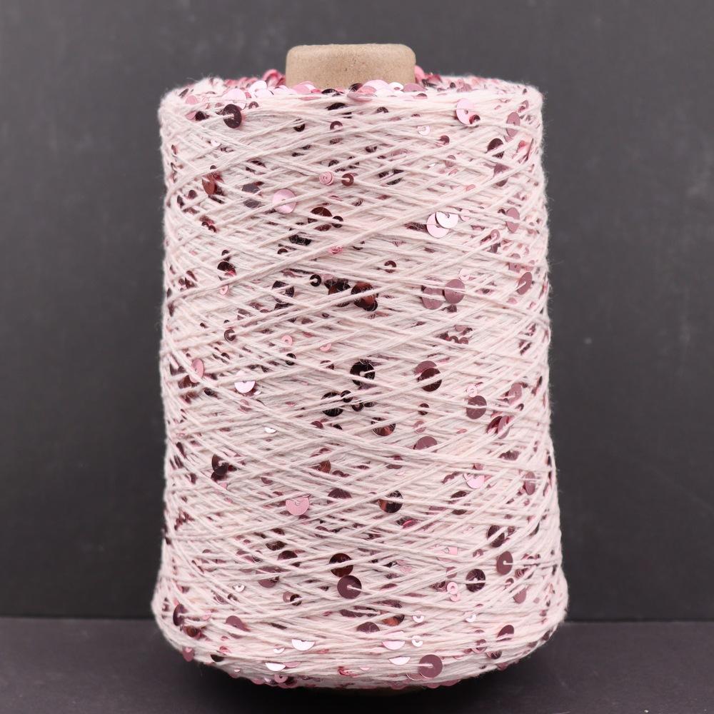 1000g /3200M 100% Cotton Yarn 6mm+3mm Special Sequin Yarn DIY Knitted Garment Accessories Rag Doll Knitting Yarn