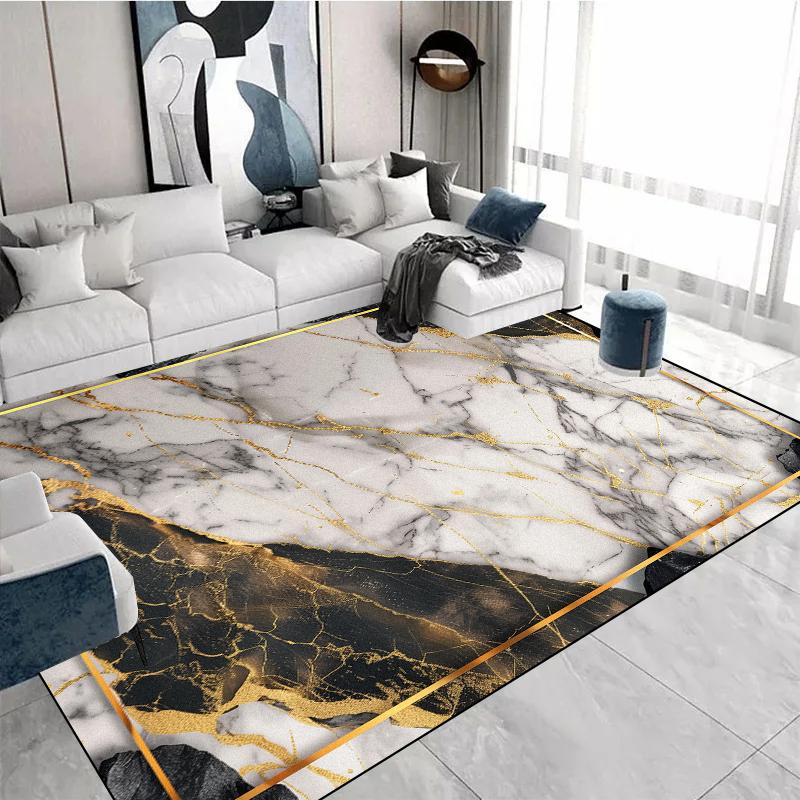 

Современный роскошный мраморный полосатый ковер, большой ковер для гостиной, декоративный ковер для спальни, нескользящий коврик для журнальных столиков, индивидуальный размер 60x90cm 23.6x35.4in