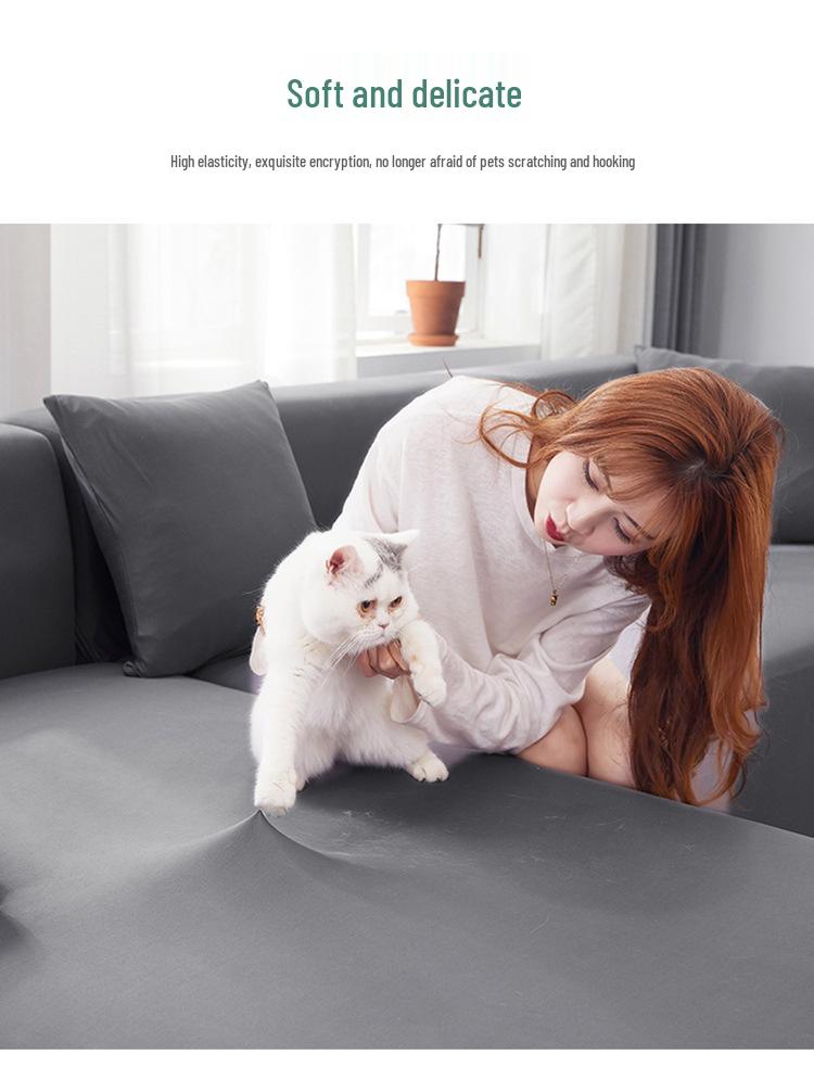 Universal Elastic Sofa Cover - Solid Color, Anti-Scratch, Four Seasons Protection for Chaise Lounge