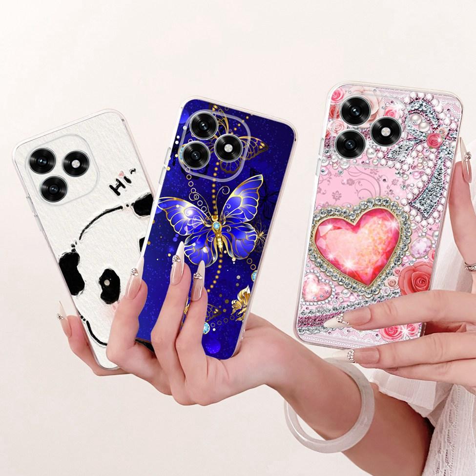 Etui na Honor X5C Plus Pokrowiec Przezroczysty Luksusowy Uroczy Kot Moda Motyl Fajny Malowany Obudowa Na Honor X5cPlus