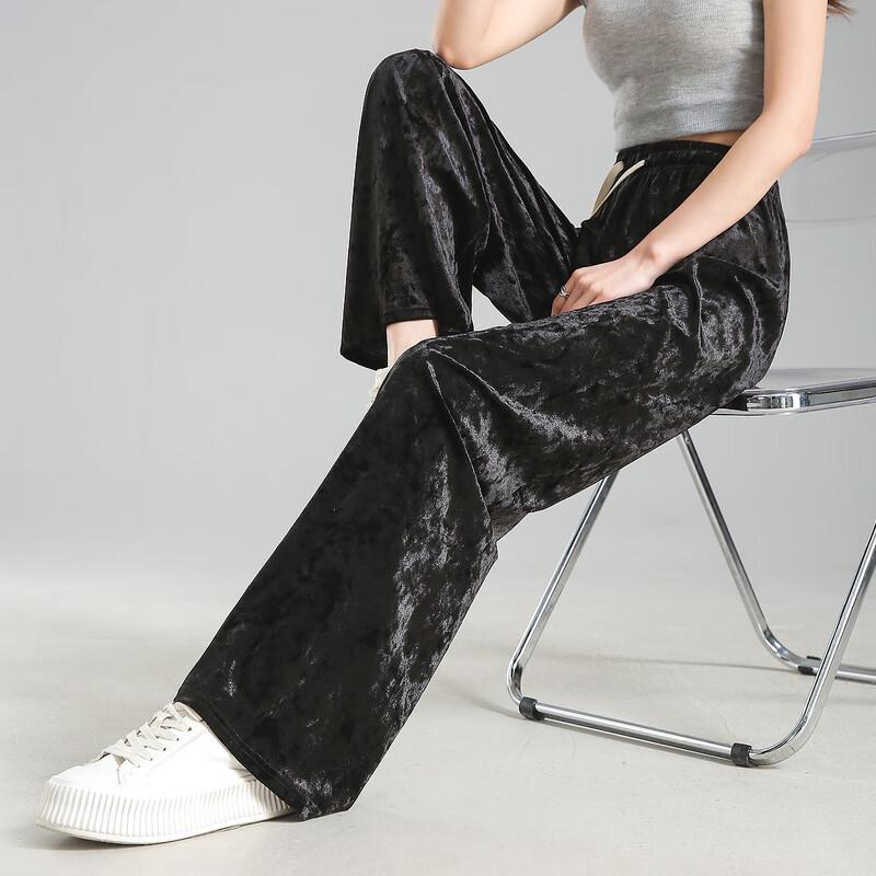 Demana Women's Retro Drawstring Wide-Leg Casual Pants