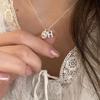 Double Layered Camellia Necklace for Women's Light Luxury Fashion Design Necklace Neck Chain Tassel Collarbone Chain Jewelry Gift
