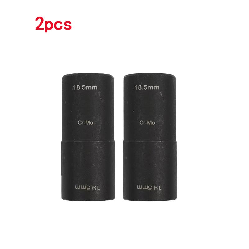 1/2pcs Double Ended Damaged Wheel Nut Cap Removal Impact Socket Tool Tire Sleeve Tool 18.5mm & 19.5mm For Ford
