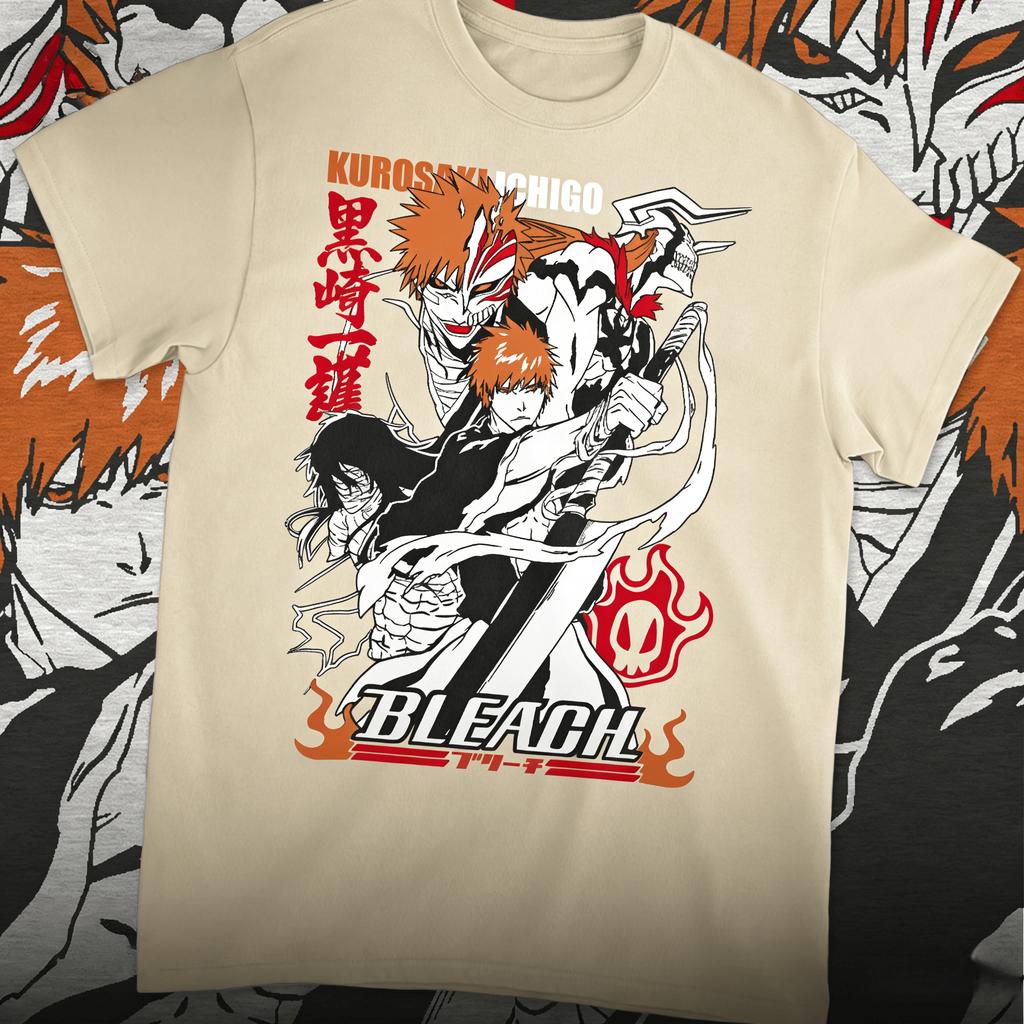 Ichigo 2026 anime Bleach Graphic TShirt 100Cotton Oversized Shirt unisex Unisex Short Y2k Selling Popular Sleeve ONeck Fashion