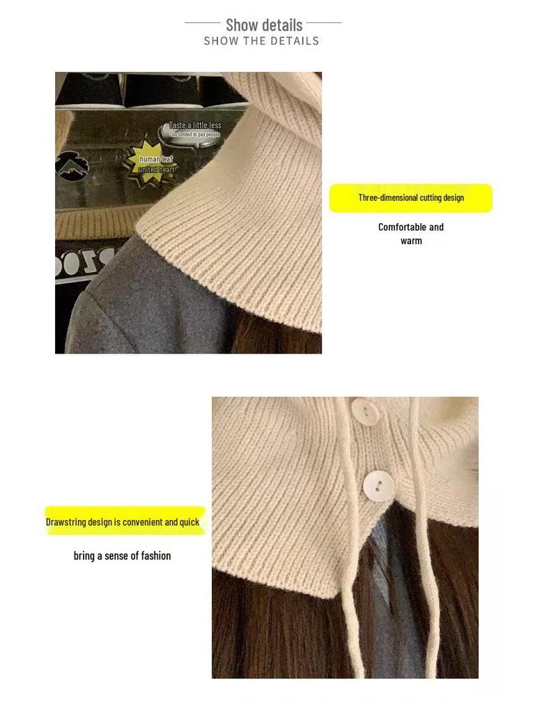 Korean Fashion Knit Balaclava: Warm, Ear-Protecting Hat & Scarf for Couples