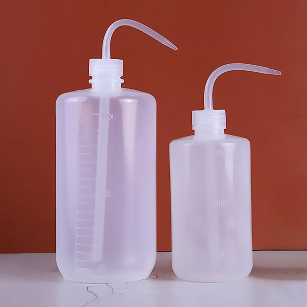 500/1000ml Bottiglia Spremere Pratica da Laboratorio Bottiglia con Bocca Curva con Etichette Graduate Ottima per Annaffiare Terrari