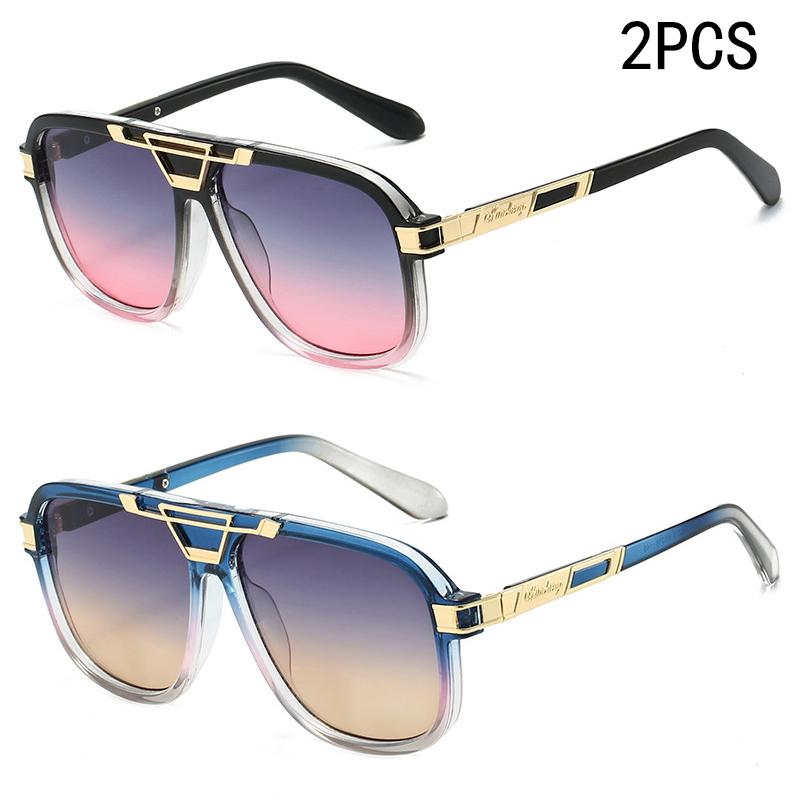 2PCS New Style Of Personalized Double Beam Sunglasses Fashionable Women's Sunglasses Women's Ultraviolet Sunglasses M6215