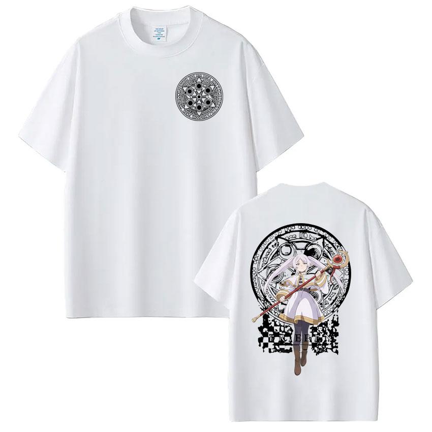 Anime Frieren Beyond Journeys End Frieren Tshirt Men Women Clothing Fashion Short Sleeve 100 Cotton Summer Tshirts Cosplay