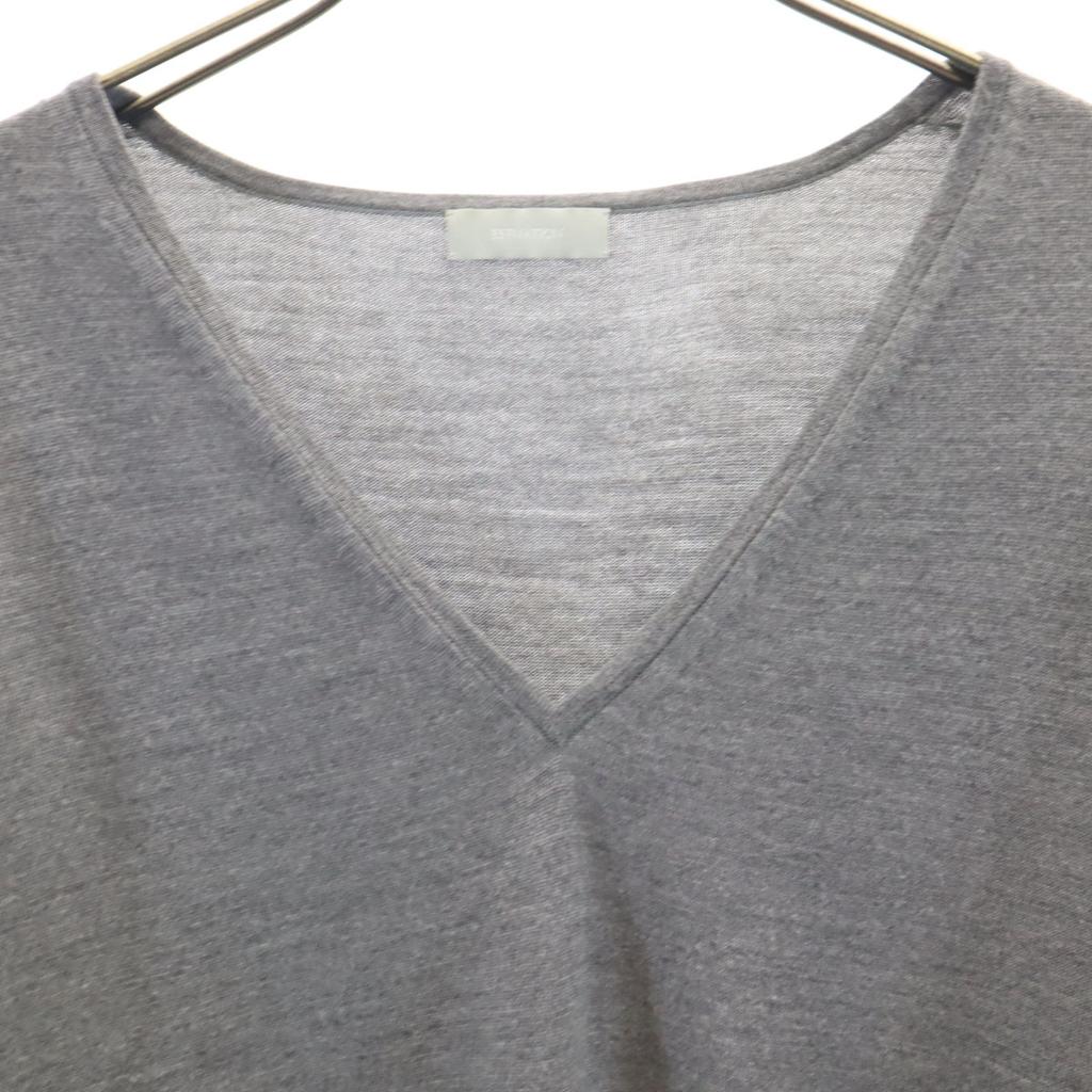 ESTNATION Short Sleeve V Neck Knit 38 Gray Women Used
