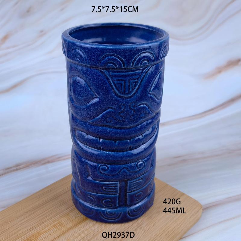 Hawaiian Ceramic Cup TIKI Creative Cocktail Cup Embossed Water Cup Tiki Cup Zombie Face