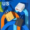 1Pcs Eu Us Uk Plug Travel 4 Port 120W Usb C Fast Charger Station Pd Qc3.0 Wall Adapter For Phone
