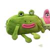 Plüschfrosch-Federmäppchen mit weicher Stoffaufbewahrung für Schüler und Schulbedarf