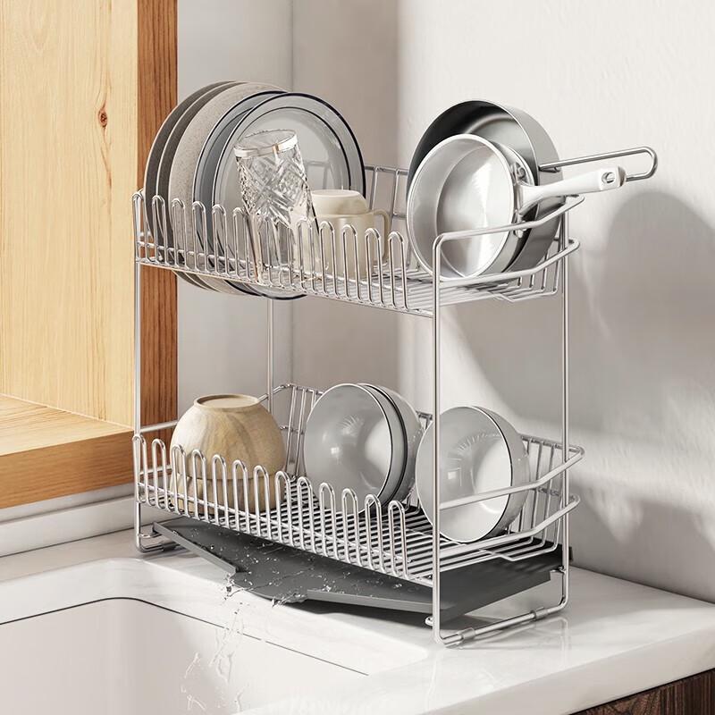 Stainless Steel Dish Drying Rack with Knife Holder