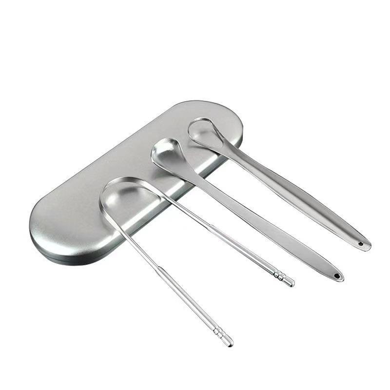 Stainless Steel Adult Tongue Scraper & Bad Breath Remover U-Shaped Brush Cleaner