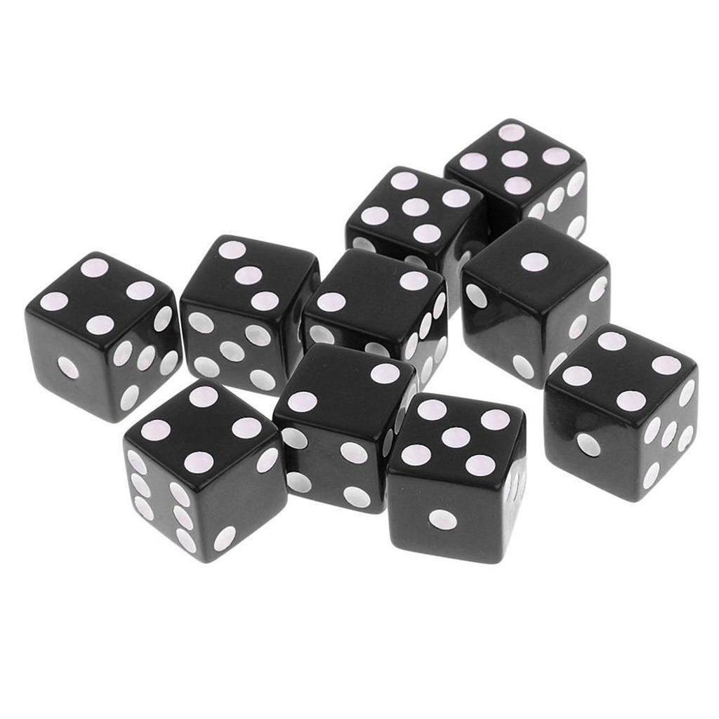10Pcs/Set Acrylic Dice Set 6 Sided 16Mm D6 Carved Pattern Polyhedron Game Dice For Rpg Dungeons And Dragons Board Game