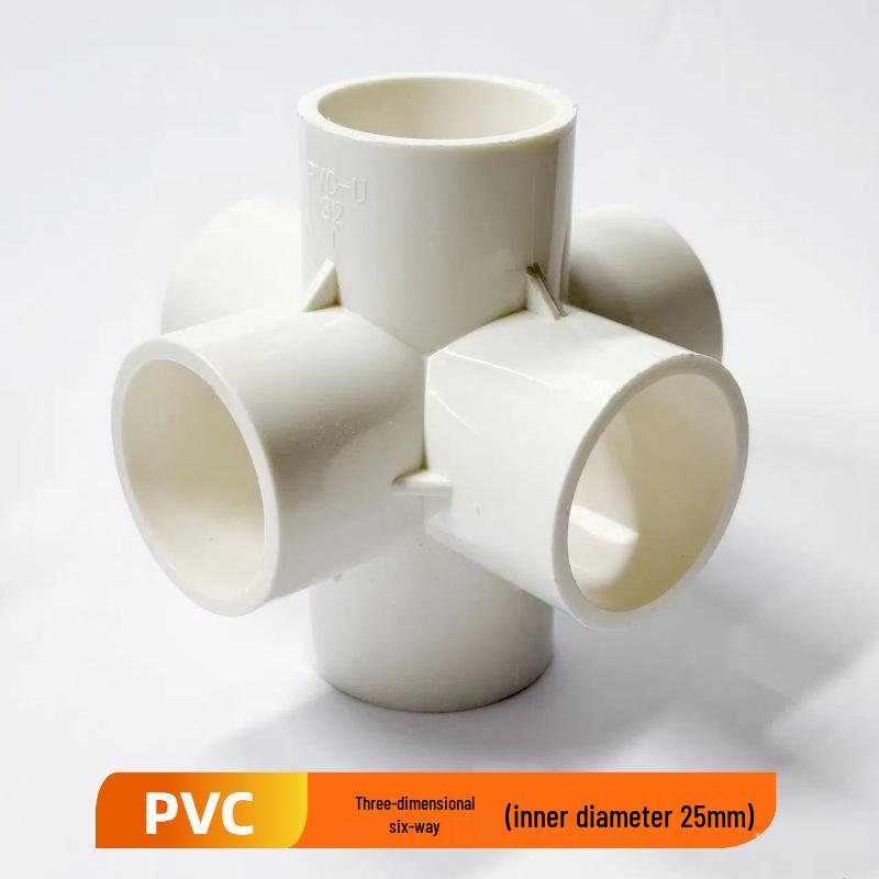 PVC Multi-Directional Shoe and Storage Rack Connector - 3D DIY 25/32mm Pipe Fittings (Tee, 4-Way, 5-Way, 6-Way)