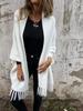 2024 Cross-border Women's Casual Knit Plush Tassel Shawl Coat