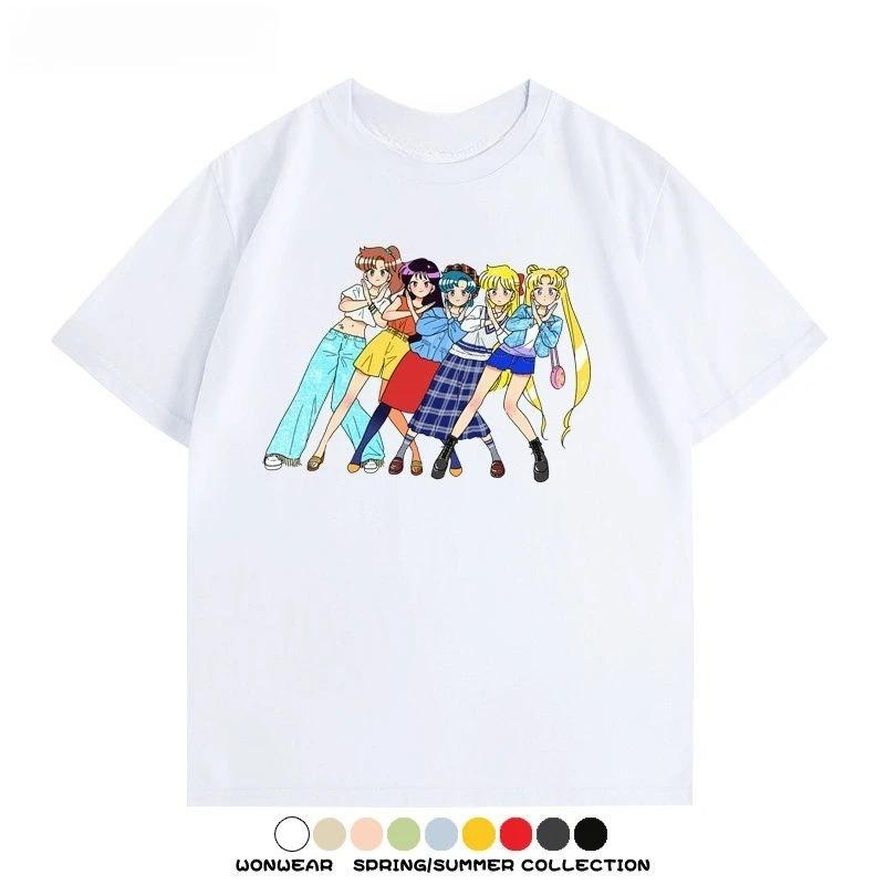 Sailor Moon Inner Senshi Modern Casual Group Print Oversized Anime Women And Men T-Shirt 4XL