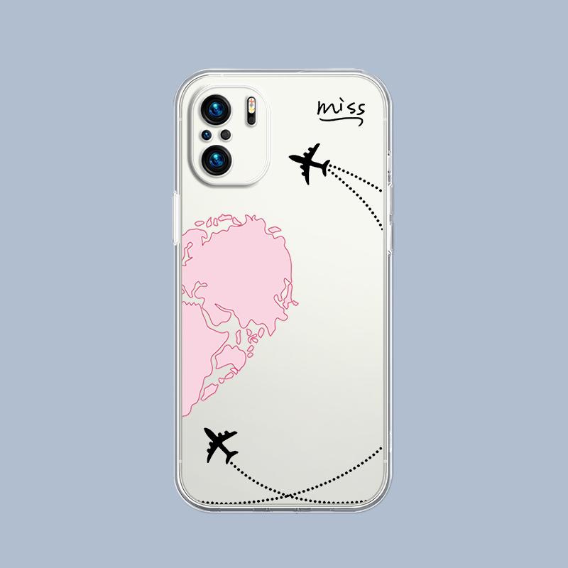 Planes World Map Travel Love Heart Phone Case For Xiaomi Redmi Note 15 14 5G 13 12 10 11 Pro Plus 4G 14C 13C 12C Gift Cover