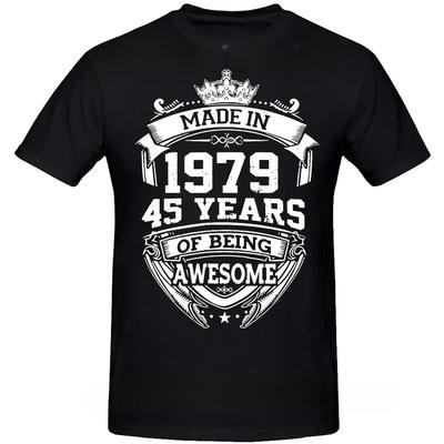 Graphic Birthday Gifts Summer Style 45 Years of Being Awesome 45th T-shirt Mens Clothing Novelty Made In 1979 T Shirts