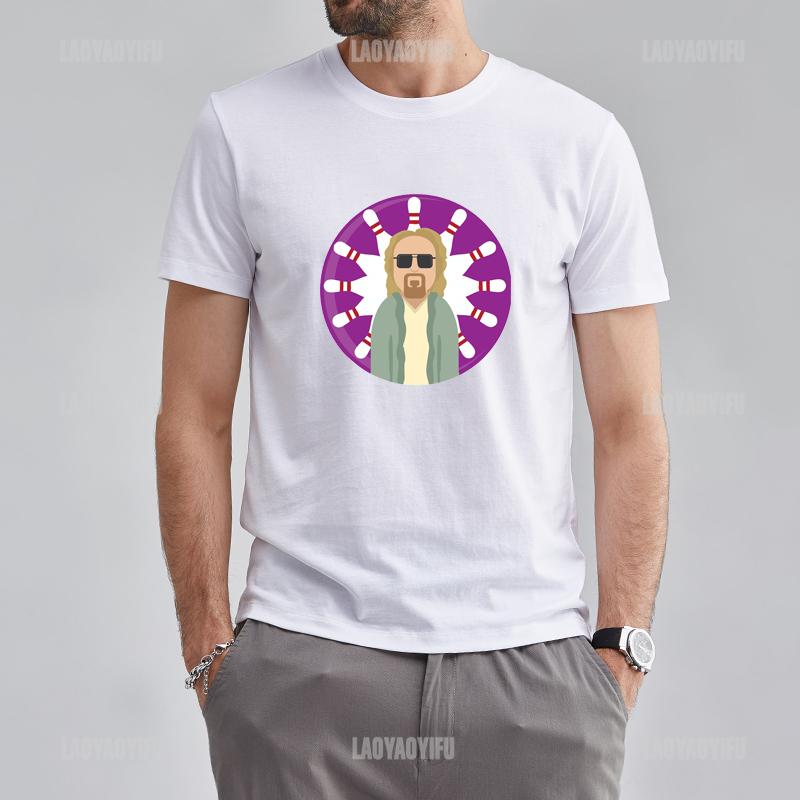 

The Dude Abides Man Big Lebowski T-Shirt Short Sleeve O Neck Man Unique Vintage Humor Tees Streetwear Men T Shirts Hip-hop 4XL