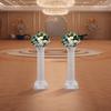2 Bucăți Suport Plantator Coloană Romană Albă, Stâlp European Clasic Mare pentru Grădină Suport Ghiveci Flori pentru Interior Exterior 10,6x3,46 In