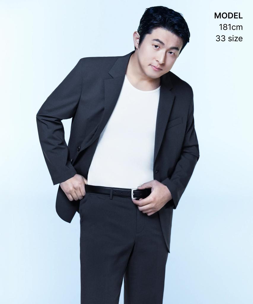 MUSINSA STANDARD [Cooltandard] Semi-Wide Hidden Elastic Waist Slacks [Gray]