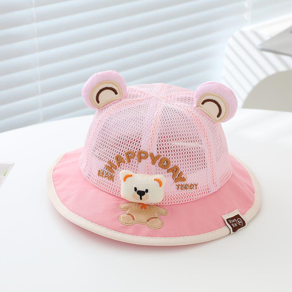 Adorable Little Bear Summer Bucket Hat for Toddlers – Breathable Mesh Sun Protection