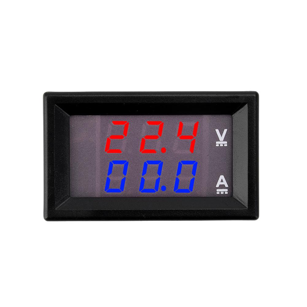 DC 0-100V 50A Digital Voltmeter Ammeter Dual Display Voltage Detector Current Meter Panel Amp Volt Gauge Red Blue LED DC4-28.0V