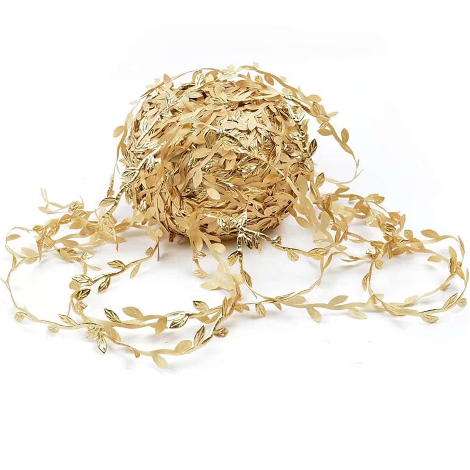

Artificial Small leaf rope Wreath Plant Vine Hotsale Home Wedding arch wreath Outdoor Garden Festival DIY Gift Stage table Decor 5Meters золотой
