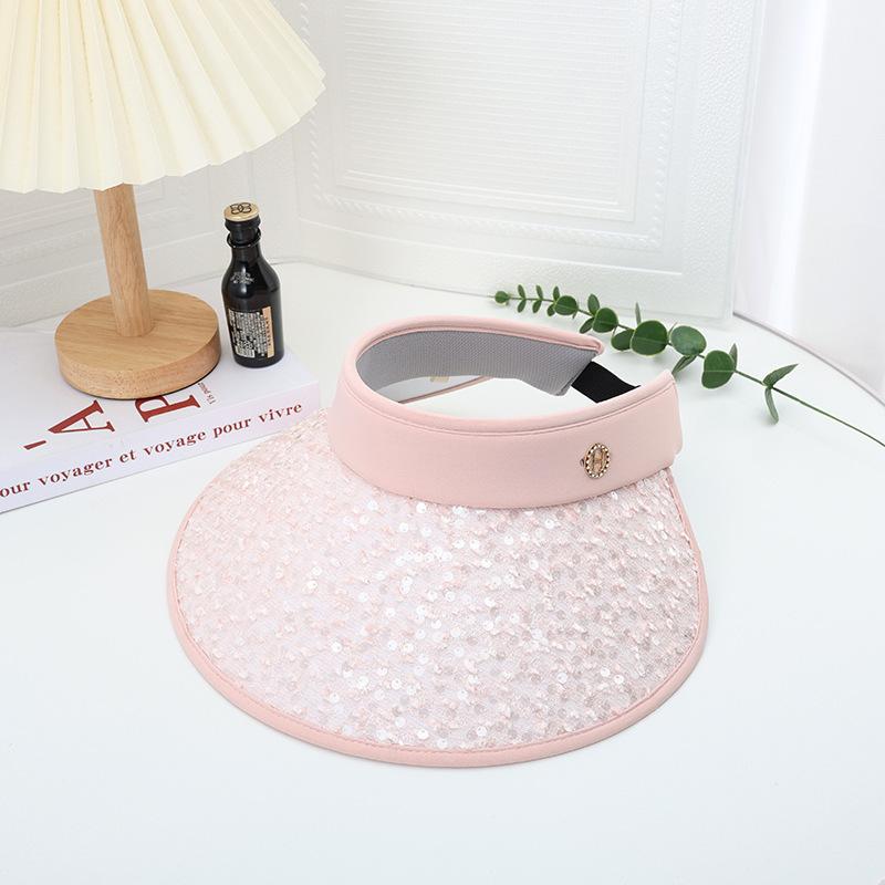 Summer sunscreen visor, new hat with enlarged brim, adult empty top hat, face covering and face showing, small summer cool hat for women