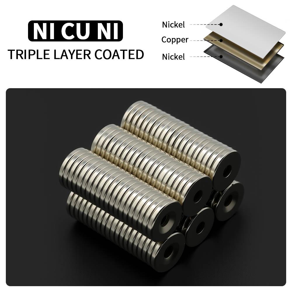 18x3-5mm Stark mit Löchern Neodym-Magnet N35 NdFeB Permanentmagneten Rund Superstarke Kühlschrankmagnete DIY
