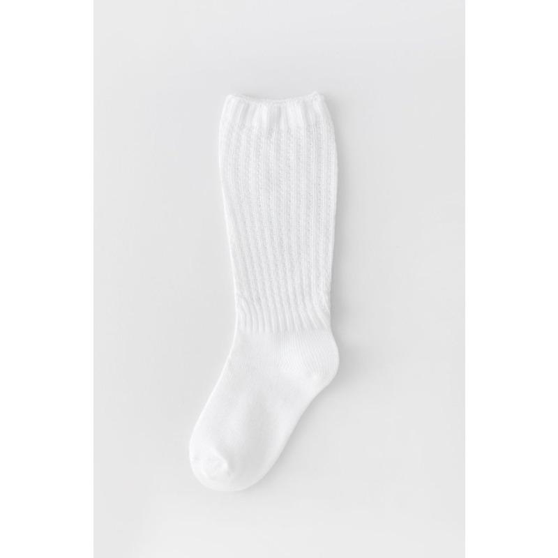 Autumn and Winter Hollowed-out Fishing Net Slimming and Long Calf Women's Socks, Half-leg Mid-calf Socks, Lantern Wide-body Pile Long Socks