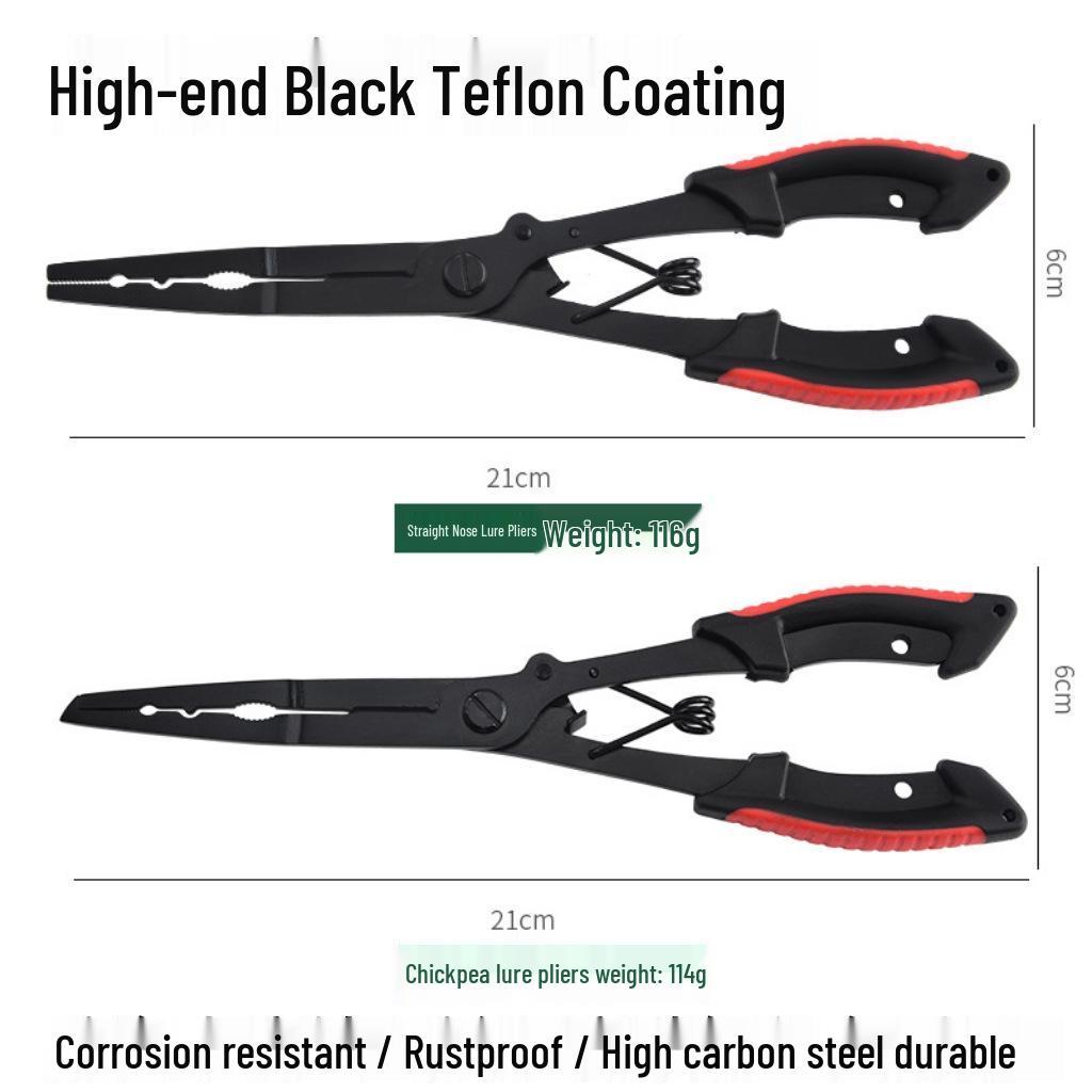 Black Teflon Eagle Beak Fishing Pliers: Multi-functional Hook, Line Cutter & Fish Control Tool