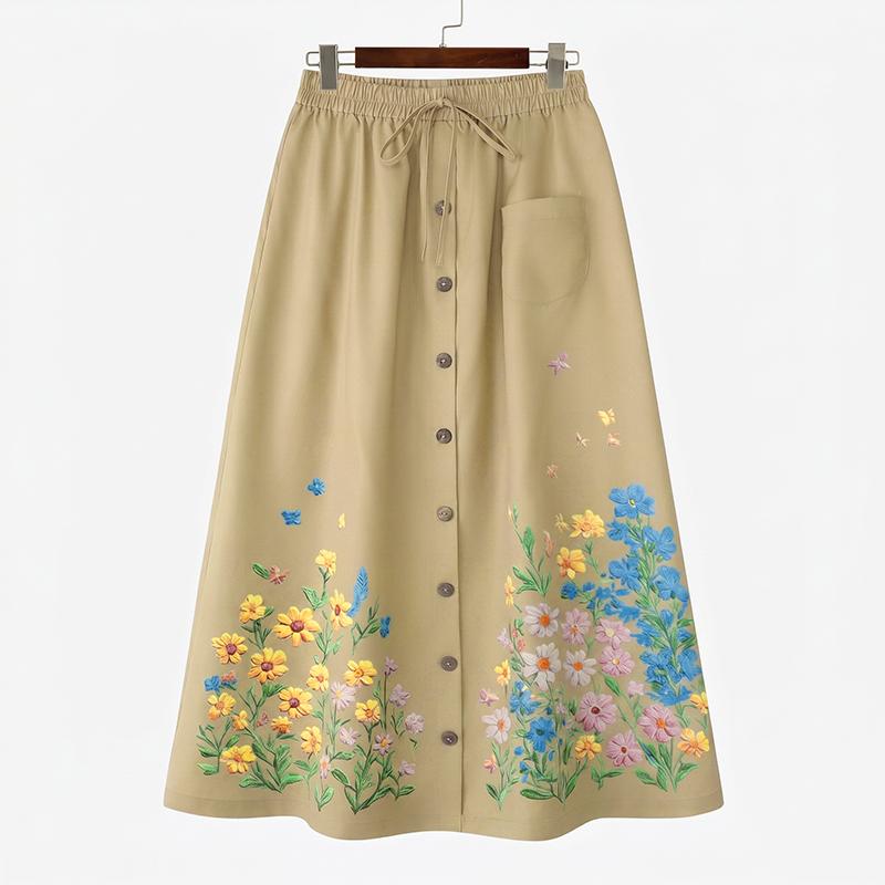 ZANZEA Gonne a stampa floreale larghe con elastico in vita casual da donna