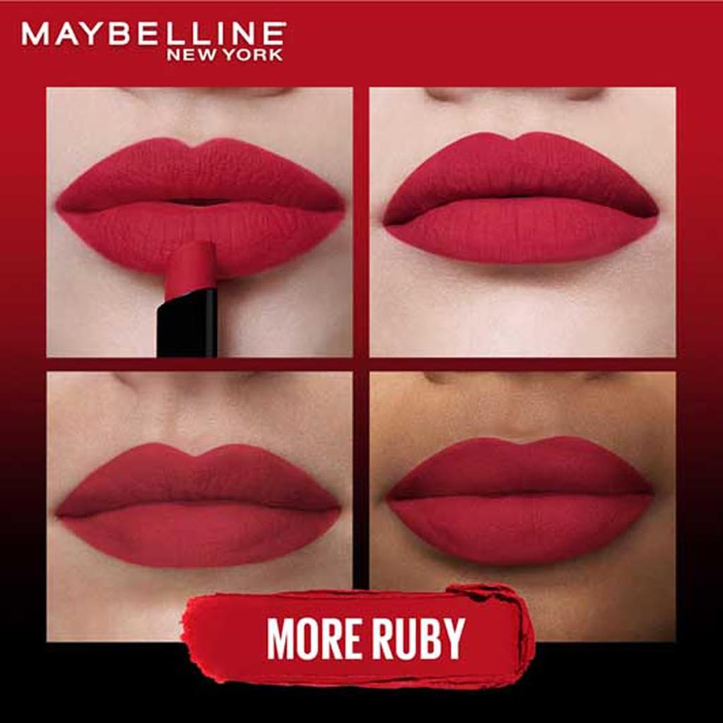 Maybelline New York Color Sensational Ultimattes Lipstick 199 More Ruby Matte Bold Long-Lasting 1.7g