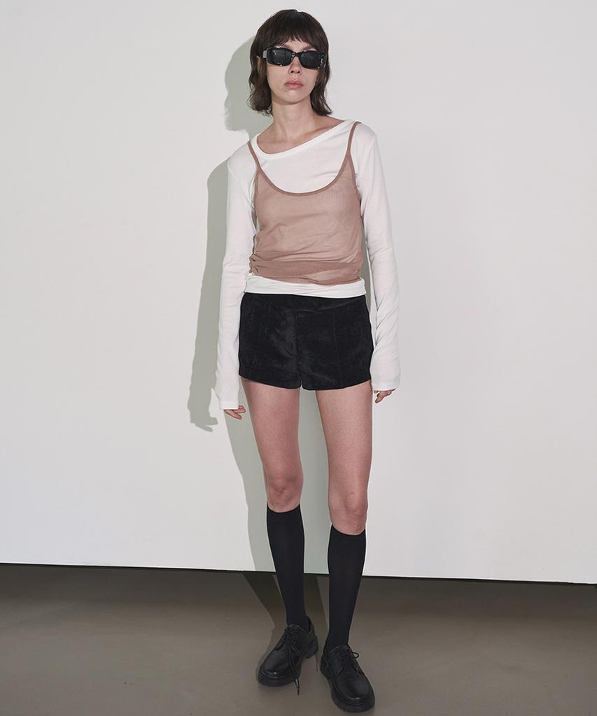 SIGREAT Mesh Layered T-Shirt_Ivory